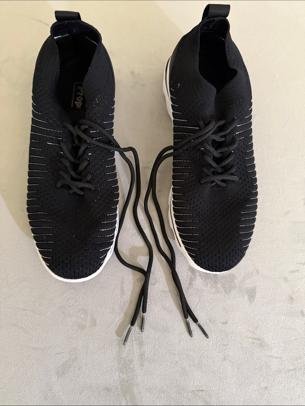 Women’s Black Knit Athletic Sneakers - Lightweight Comfort